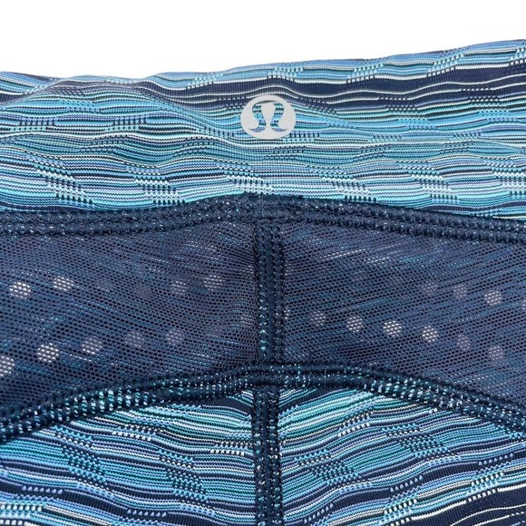 Lululemon Stop At Nothing Crop Leggings Space Dye Twist Naval Blue Womens Size 6 - Picture 3 of 8